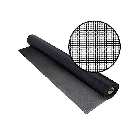 HD Vinylcoated Polyester NoSeeUm Insect Screening, 84 X 100', Black, 18x22 Mesh, One Roll